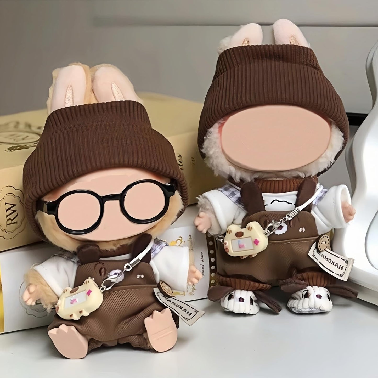🧸 6-Piece Labubu Clothes Set – T-Shirt, Overalls, Hat, Camera, Glasses & Shoes | 17cm Labubu Doll Outfit Accessories (No Doll Included)