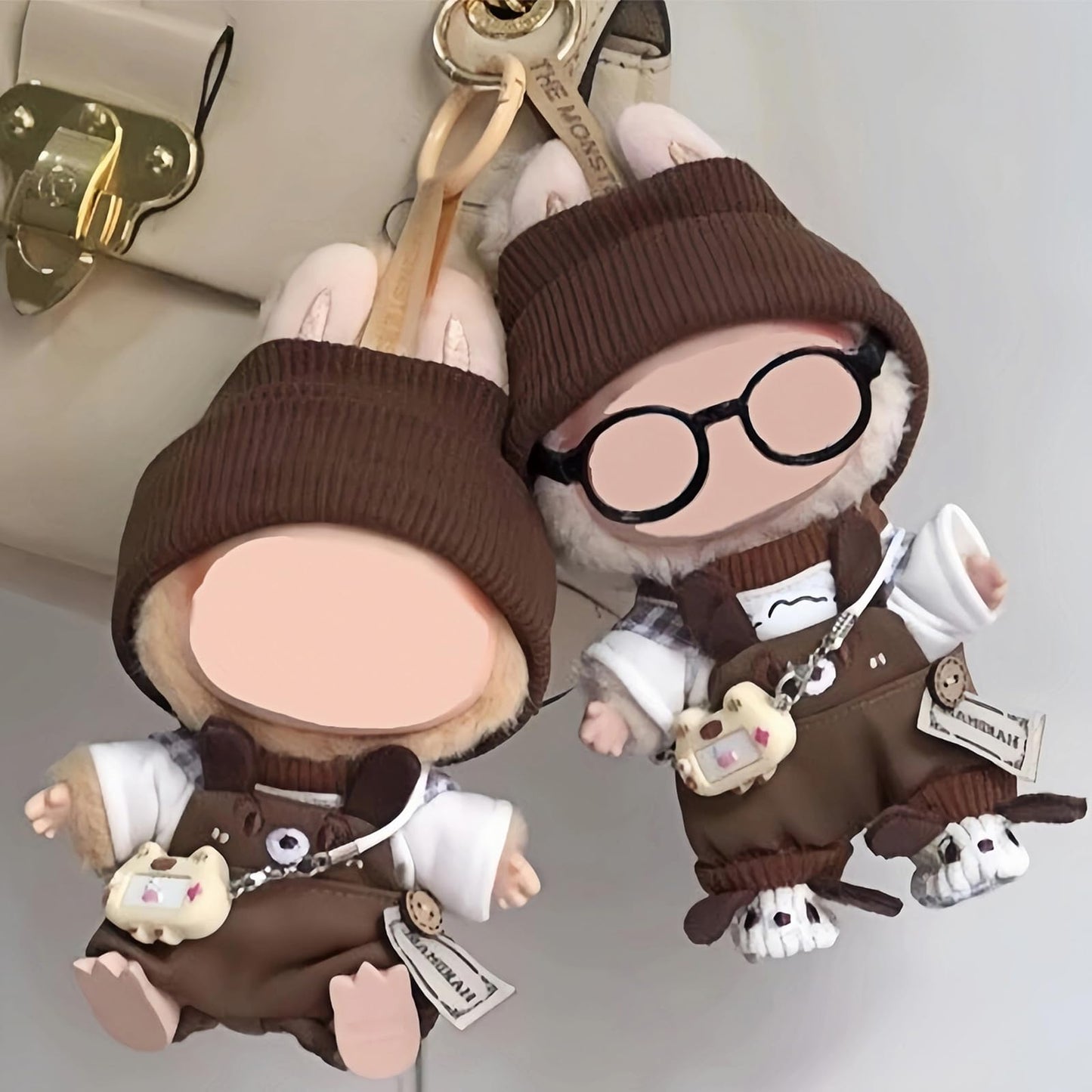 🧸 6-Piece Labubu Clothes Set – T-Shirt, Overalls, Hat, Camera, Glasses & Shoes | 17cm Labubu Doll Outfit Accessories (No Doll Included)
