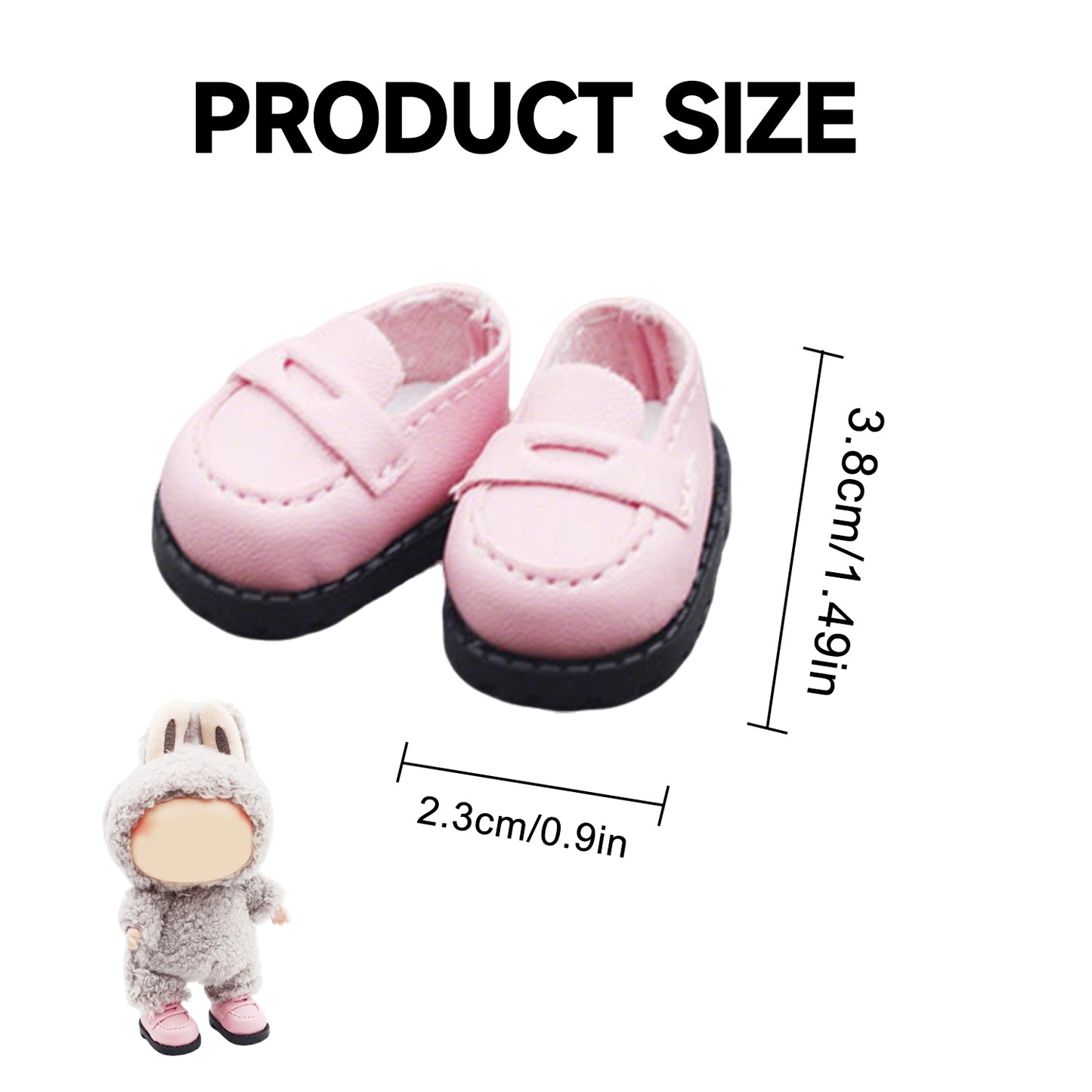 Dress Shoes for Labubu Doll – 1 Pair Mini Formal Shoes for 6-7 inch Dolls, Tiny Fashion Footwear for Doll Outfit Accessories