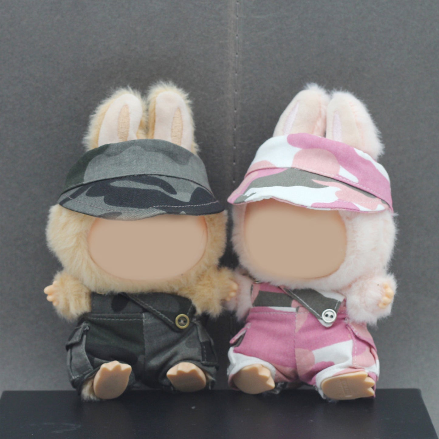 Cute Hat and Overalls Set for Labubu Doll – 2PCS Outfit with Adjustable Straps, Casual Play Clothes for 6-7 inch Dolls