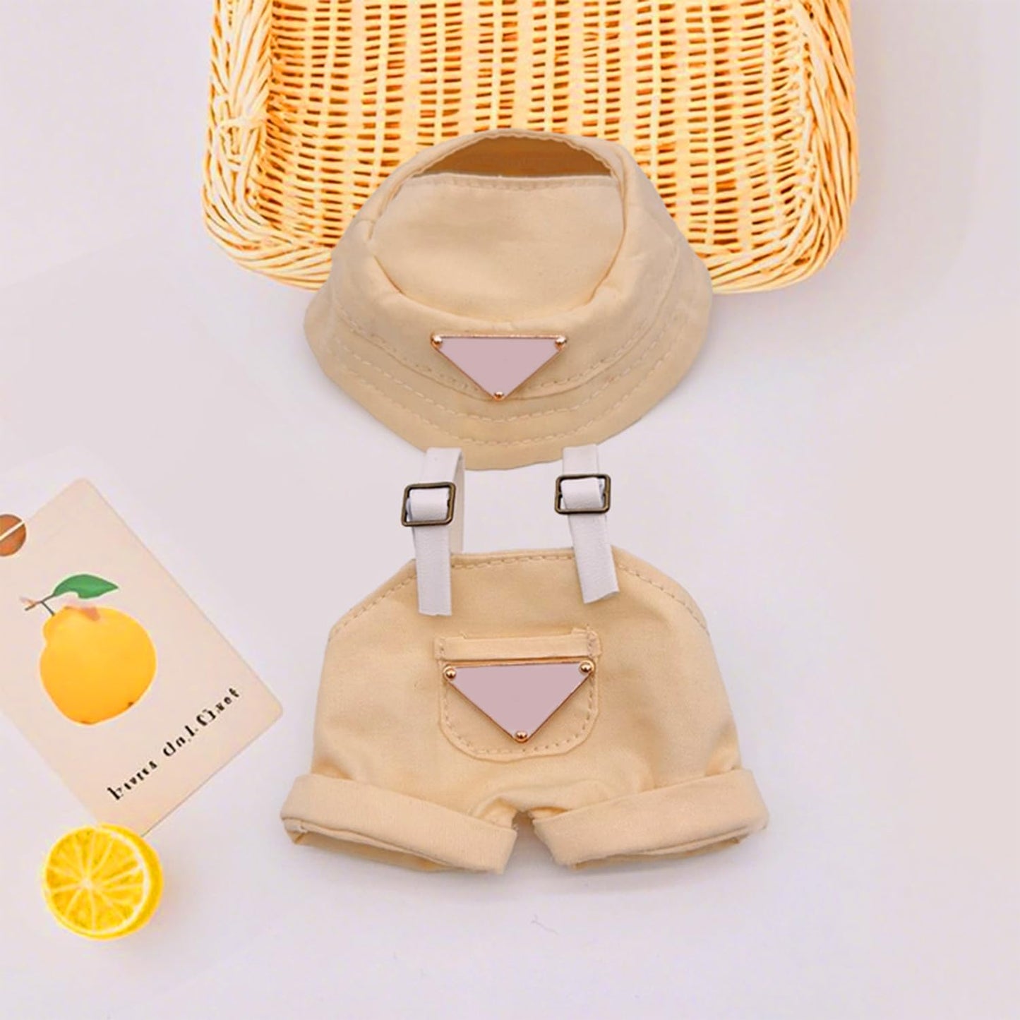 Labubu Doll Clothes Set for 17cm Labubu Figures – Cute Hat & Overalls Outfit | Stylish Labubu Accessories for Dress-Up, Photography & Collectors