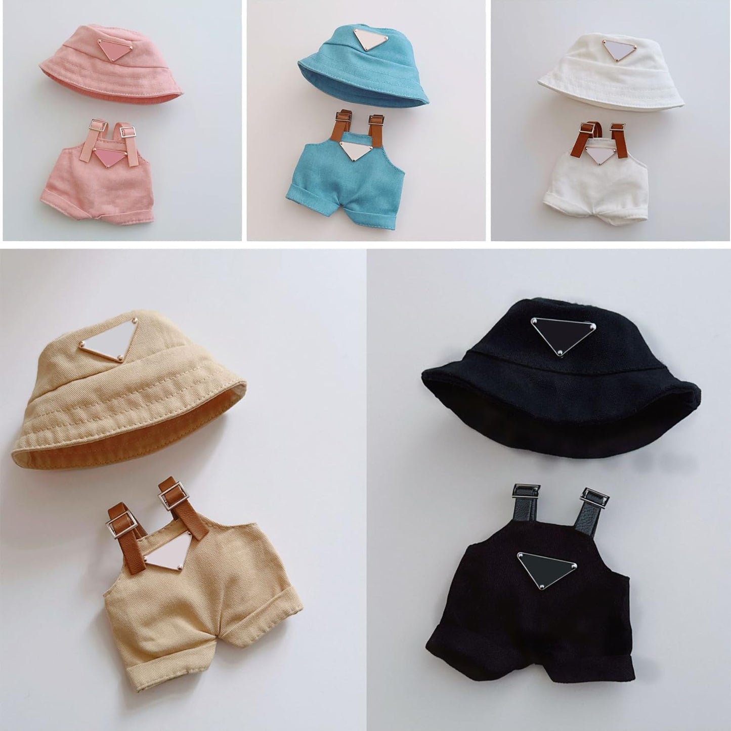 Labubu Doll Clothes Set for 17cm Labubu Figures – Cute Hat & Overalls Outfit | Stylish Labubu Accessories for Dress-Up, Photography & Collectors