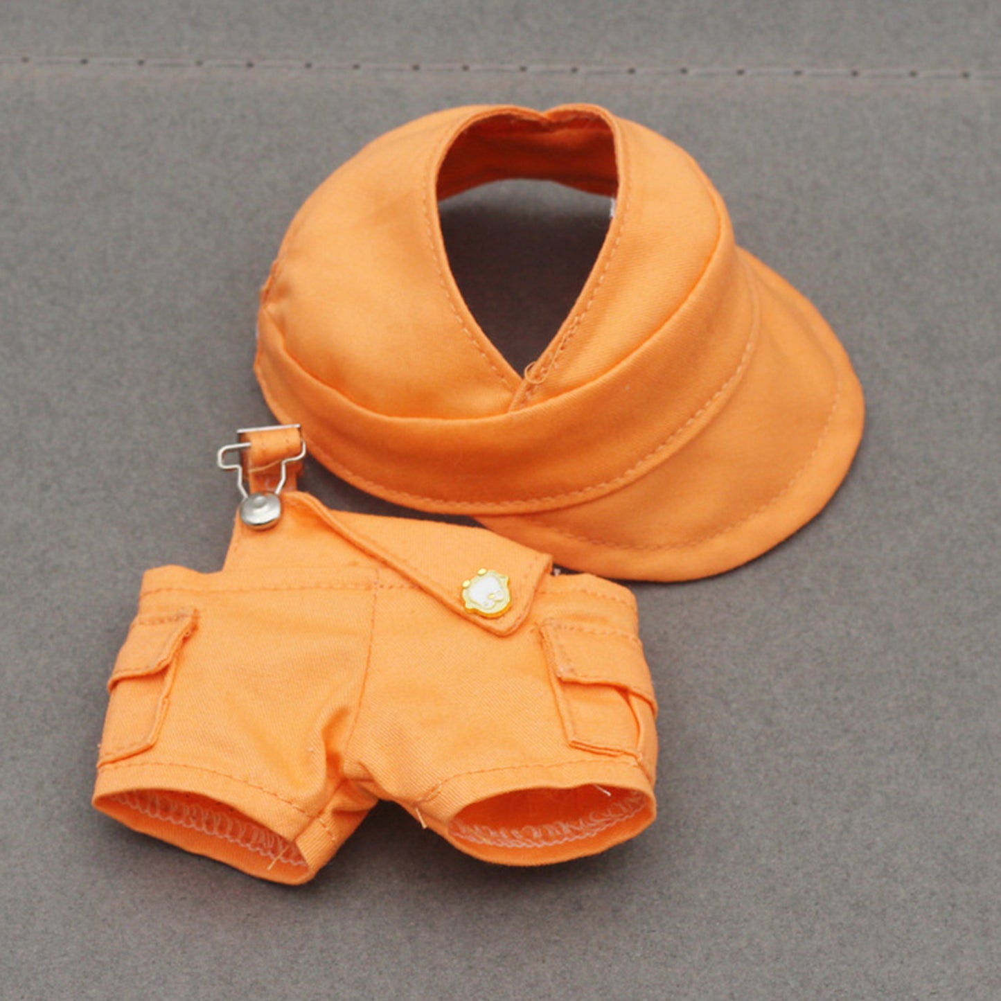 Cute Hat and Overalls Set for Labubu Doll – 2PCS Outfit with Adjustable Straps, Casual Play Clothes for 6-7 inch Dolls