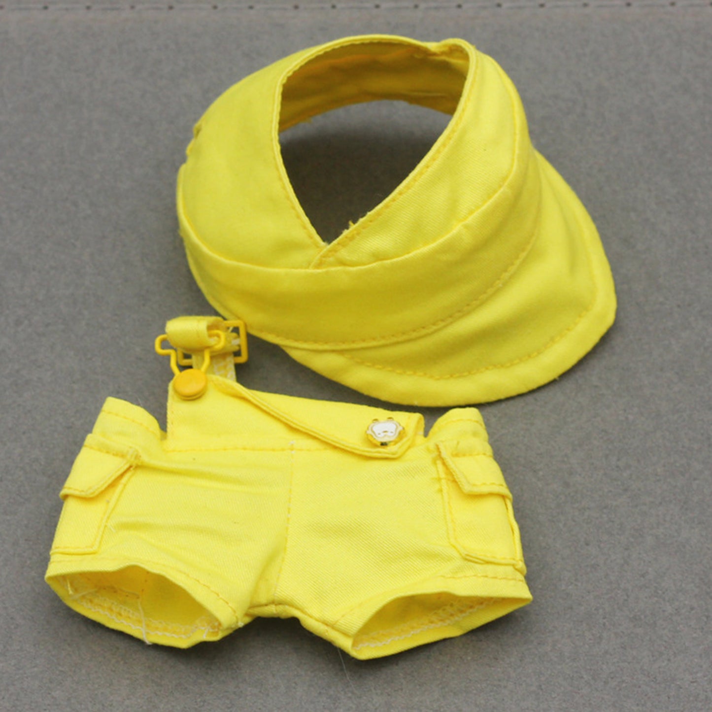 Cute Hat and Overalls Set for Labubu Doll – 2PCS Outfit with Adjustable Straps, Casual Play Clothes for 6-7 inch Dolls