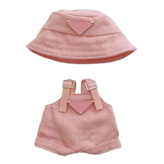 Labubu Doll Clothes Set for 17cm Labubu Figures – Cute Hat & Overalls Outfit | Stylish Labubu Accessories for Dress-Up, Photography & Collectors